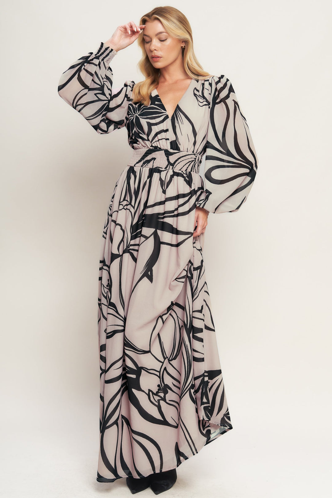 DANCING DEWDROPS WOVEN MAXI DRESS