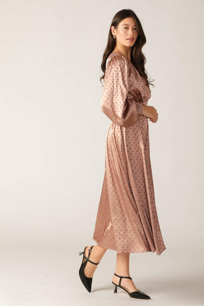 MOMENTS OF CLARITY WOVEN MIDI DRESS