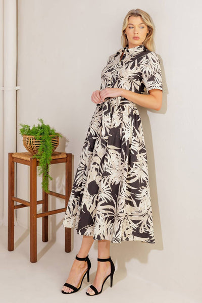 ALL YOU DO WOVEN MIDI DRESS