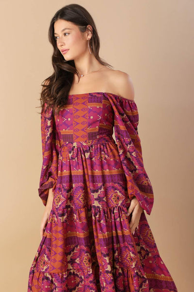 MELLOW MOMENTS WOVEN MIDI DRESS