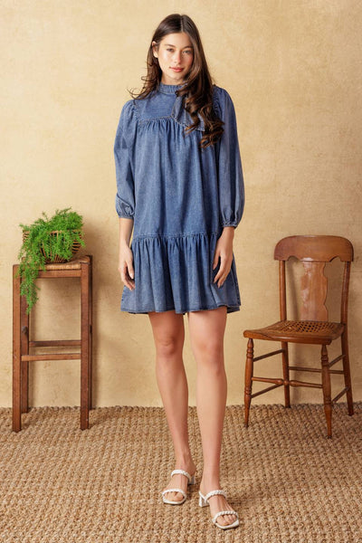 COMMON GROUND LIGHT WEIGHT DENIM MINI DRESS