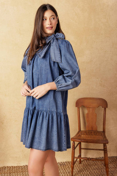 COMMON GROUND LIGHT WEIGHT DENIM MINI DRESS