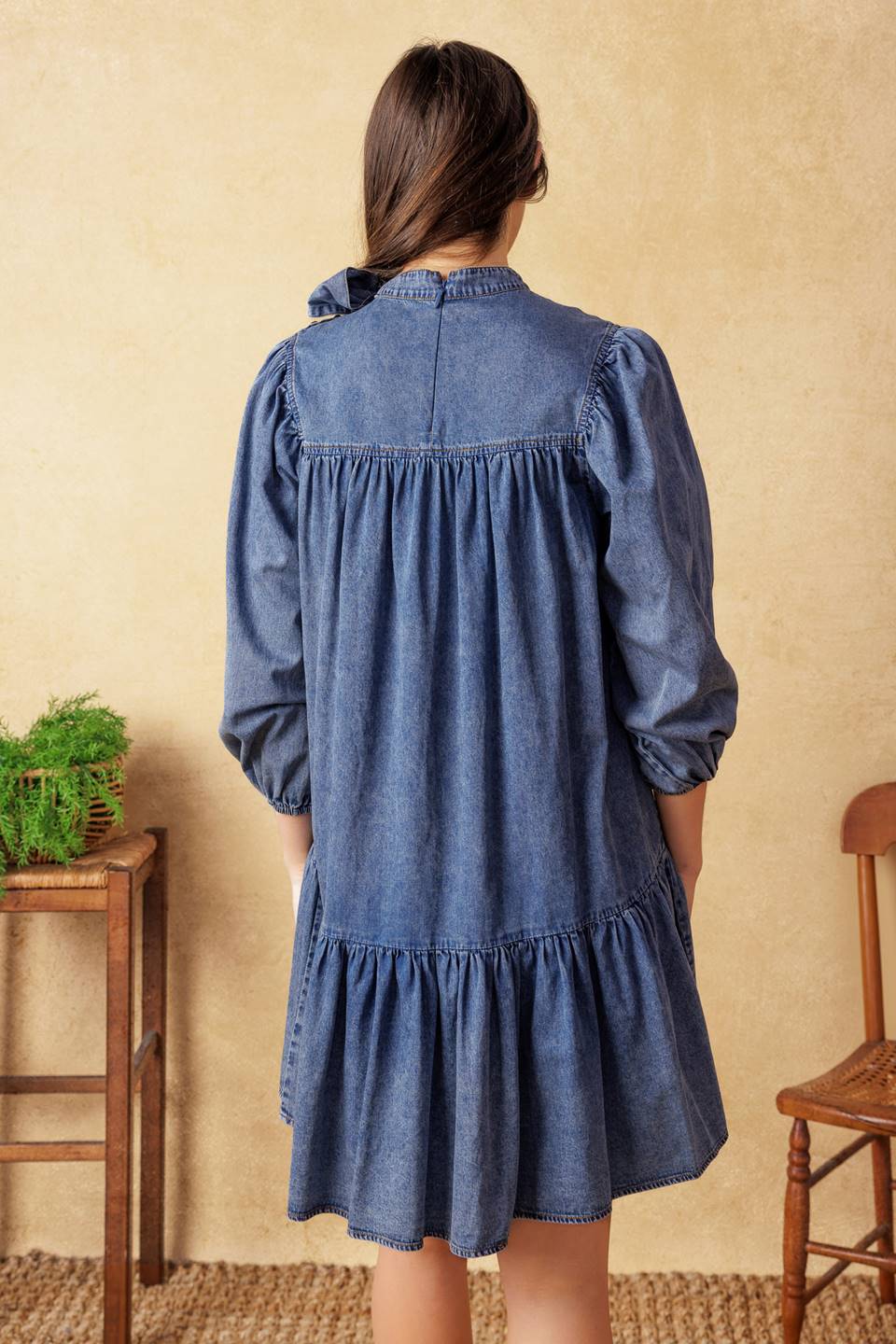 COMMON GROUND LIGHT WEIGHT DENIM MINI DRESS