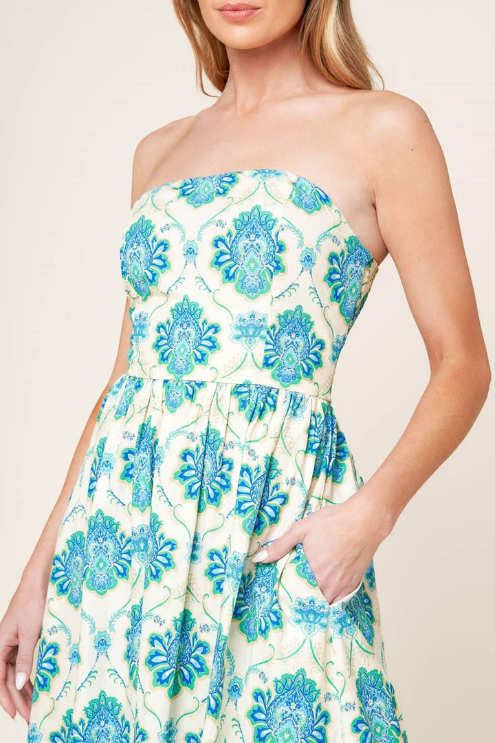 THRIVING POISE WOVEN MIDI DRESS