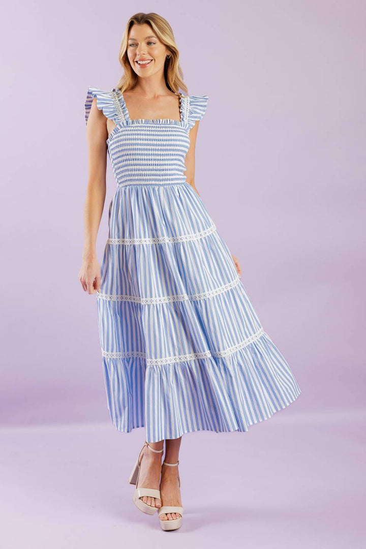 SWING OF THINGS WOVEN MIDI DRESS