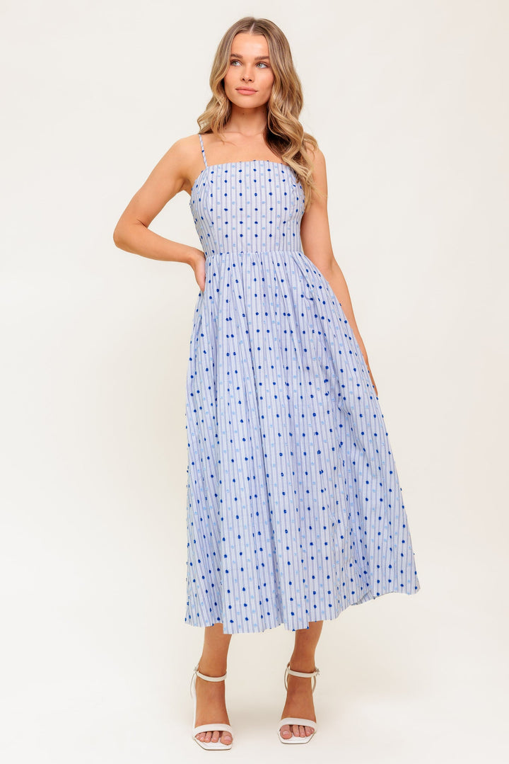 CHASE THE DAY WOVEN MIDI DRESS