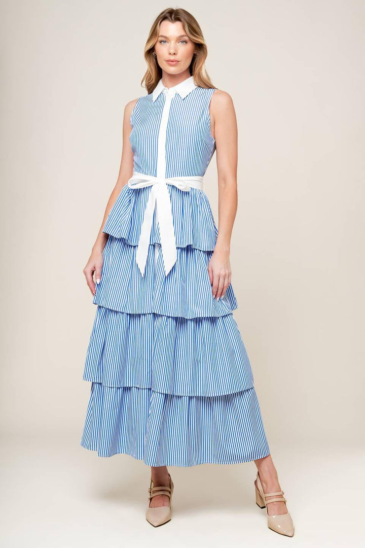 A TOUCH OF GRACE WOVEN MIDI DRESS