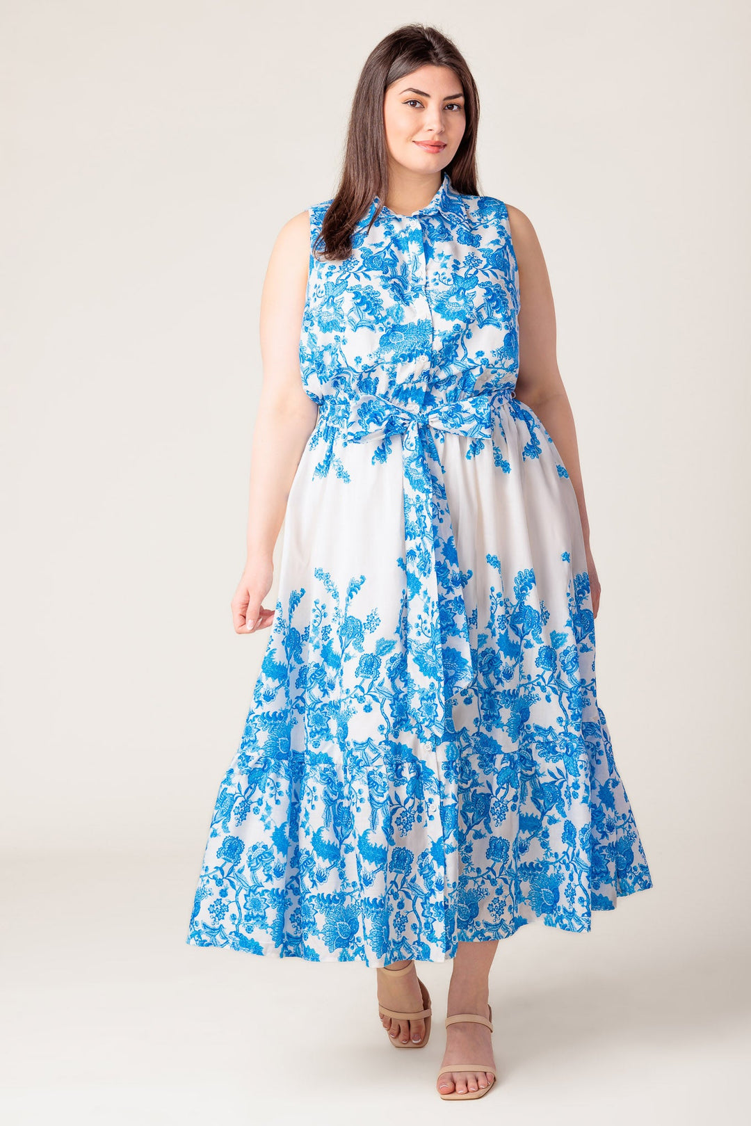 PALM SHORES WOVEN MIDI DRESS