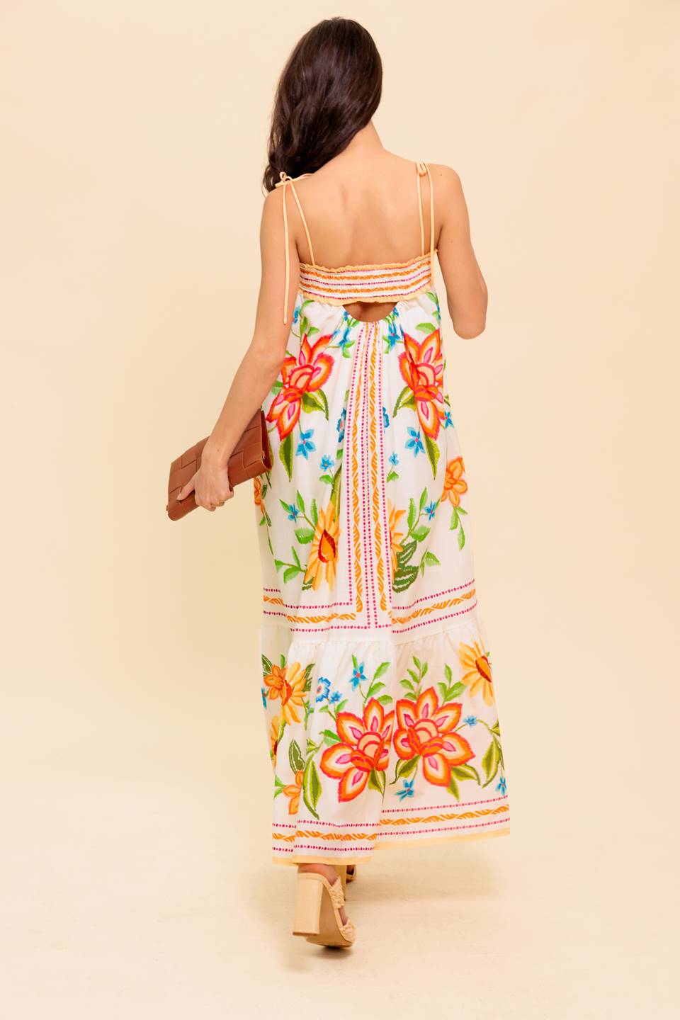 SAID AND DONE IVORY WOVEN MAXI DRESS