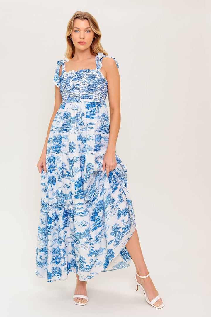 WHEN IN ROME WOVEN MIDI DRESS