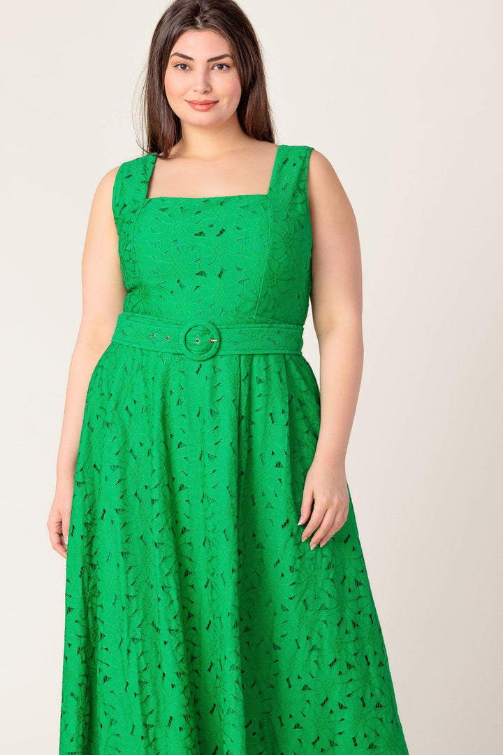 DAFFODILS &amp; DAYDREAMS WOVEN LACE MIDI DRESS