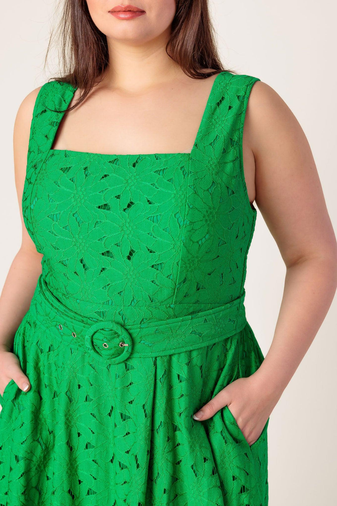 DAFFODILS &amp; DAYDREAMS WOVEN LACE MIDI DRESS
