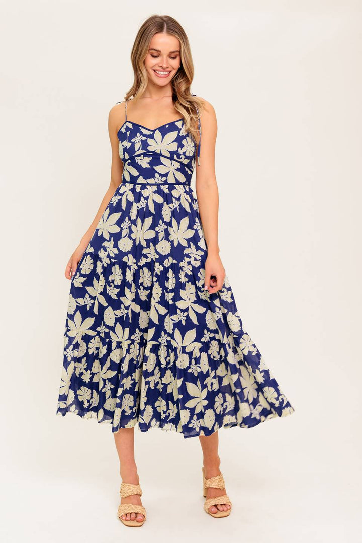 PETALS IN THE WIND WOVEN MIDI DRESS