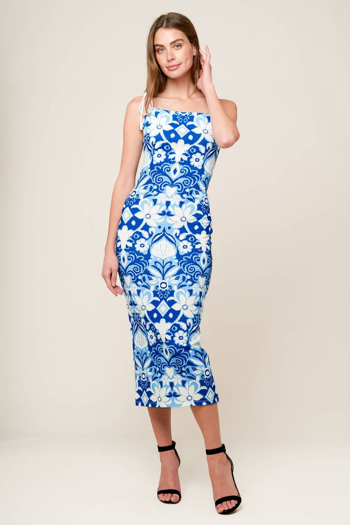 IN THE COUNTRYSIDE WOVEN MIDI DRESS