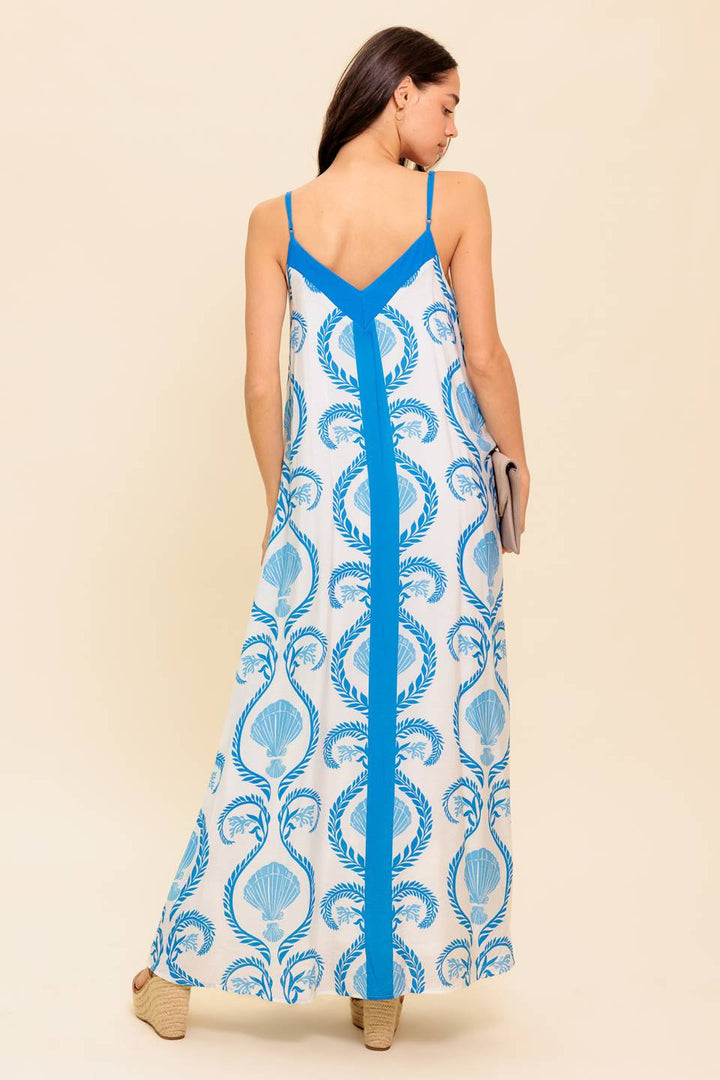 WEEKEND GETAWAY BLUE WOVEN MAXI DRESS