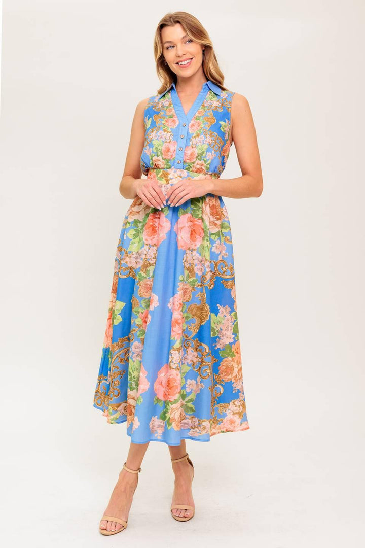 LOST IN A DREAM WOVEN MIDI DRESS