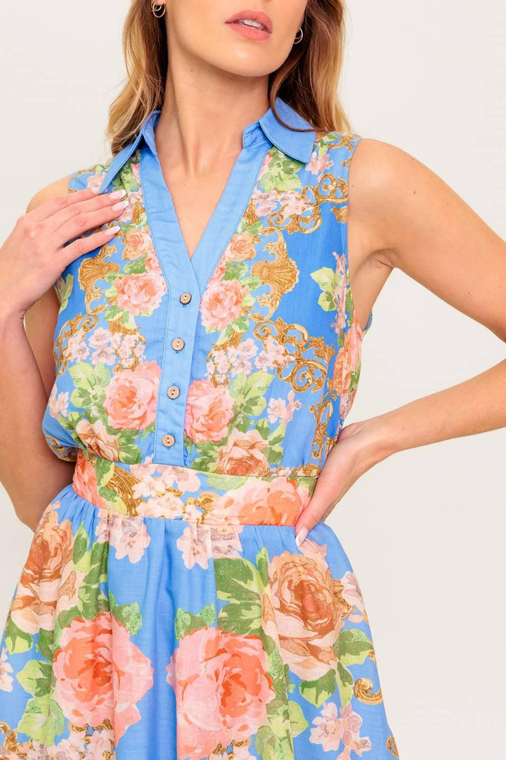 LOST IN A DREAM WOVEN MIDI DRESS