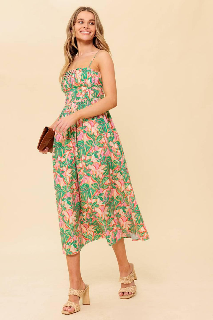 STORYTELLING WOVEN MIDI DRESS