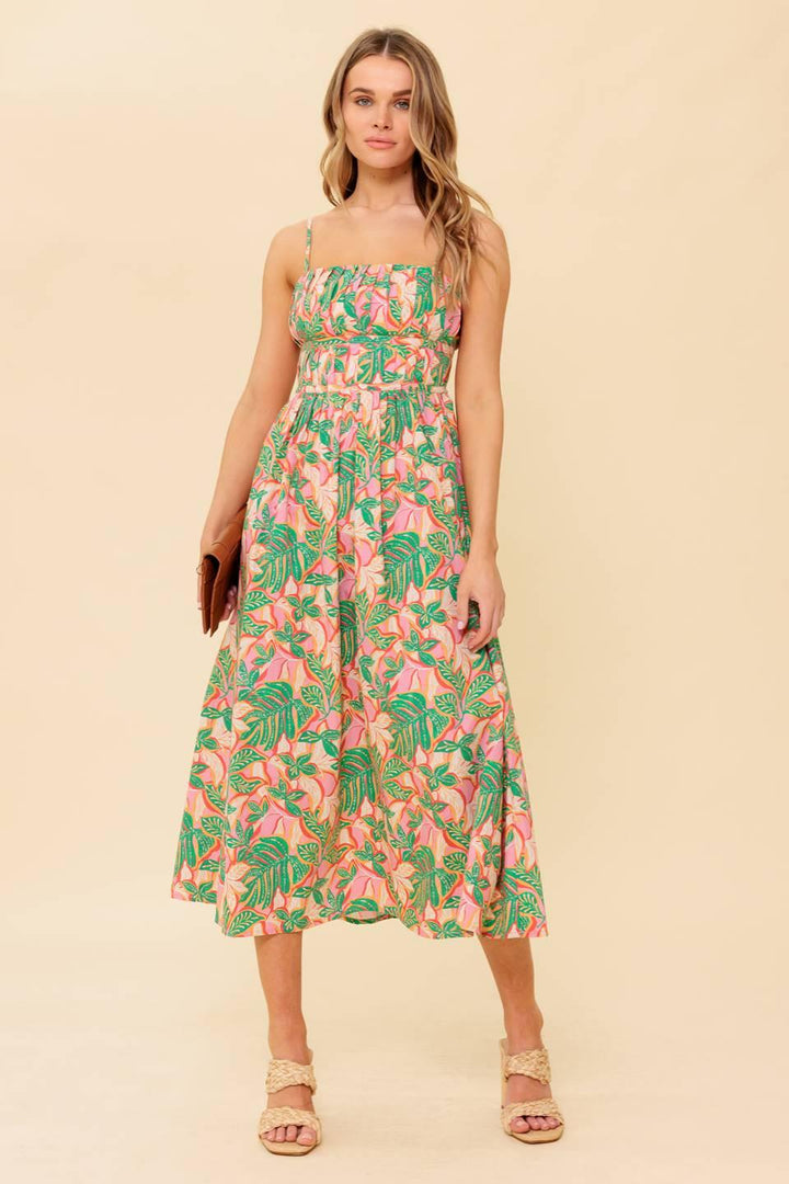 STORYTELLING WOVEN MIDI DRESS