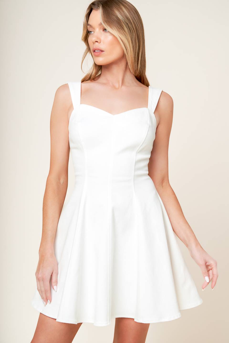 LAST YOUR CHANCE DENIM WOVEN MINI DRESS