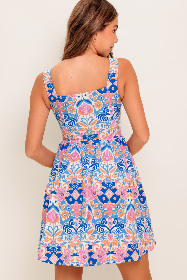 SUMMER BLOOM WOVEN MINI DRESS