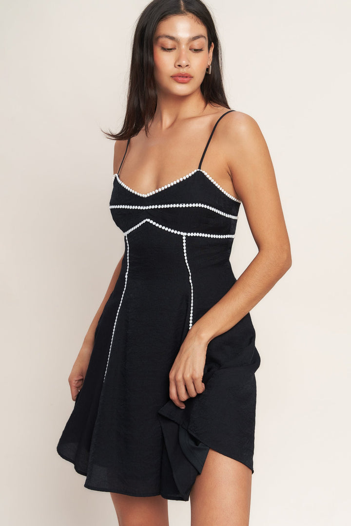 ALL EYES ON YOU WOVEN MINI DRESS