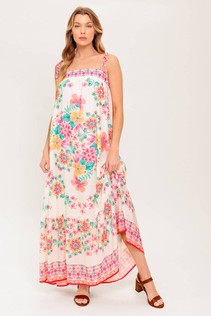 SUMMER GLOW IVORY WOVEN MAXI DRESS