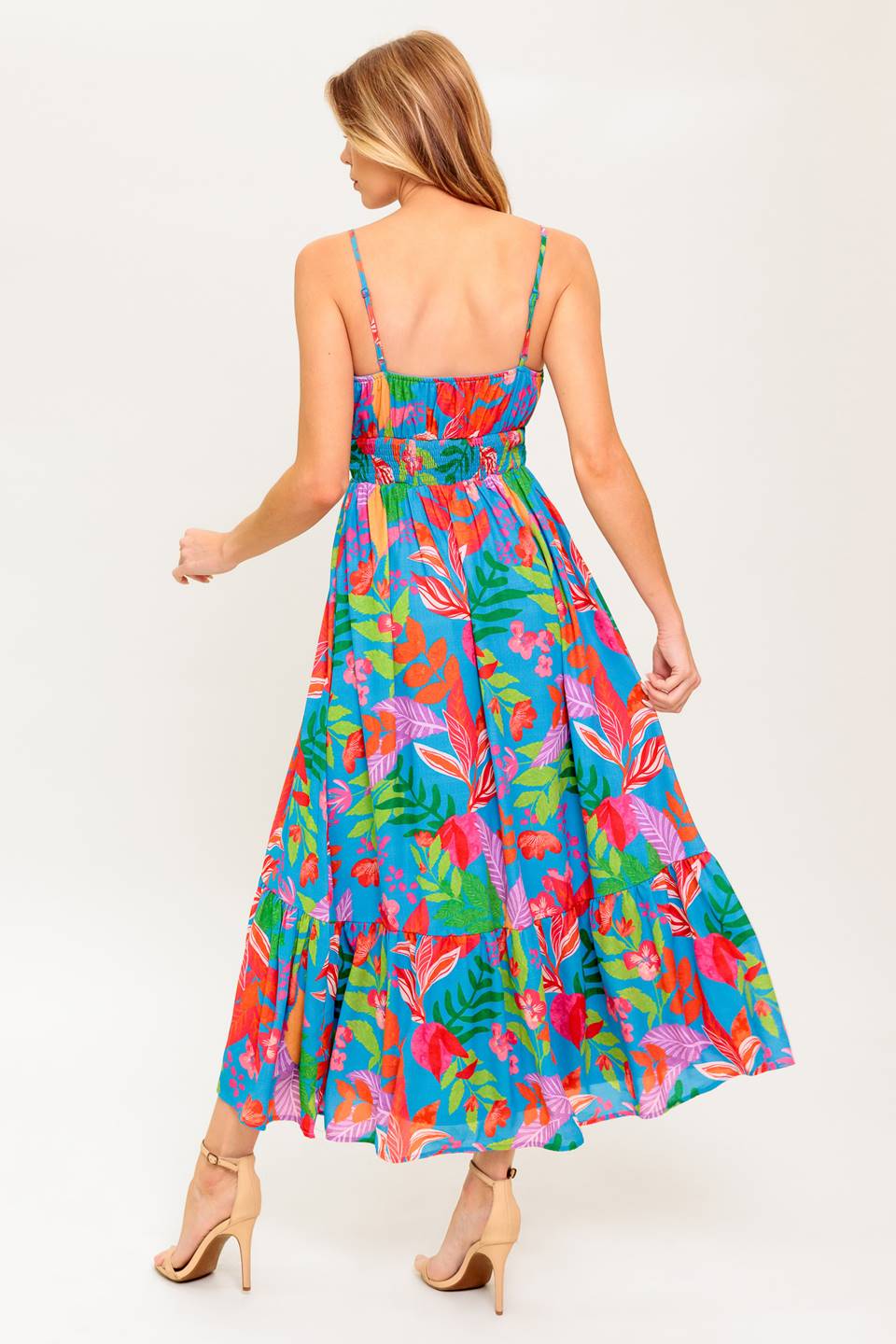 SLOW MOTION LOVE WOVEN MIDI DRESS