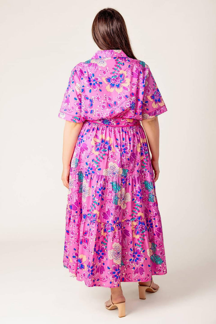 CELESTIAL SKIES WOVEN MIDI DRESS