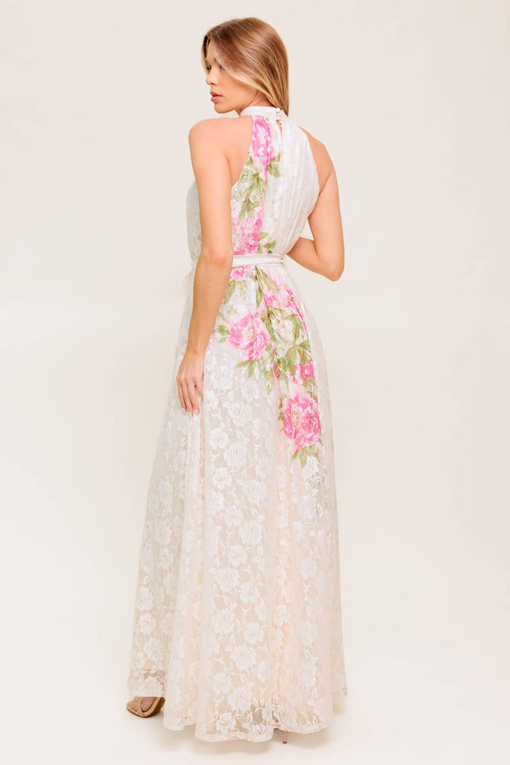 BOTANICAL DREAM WOVEN LACE MAXI DRESS
