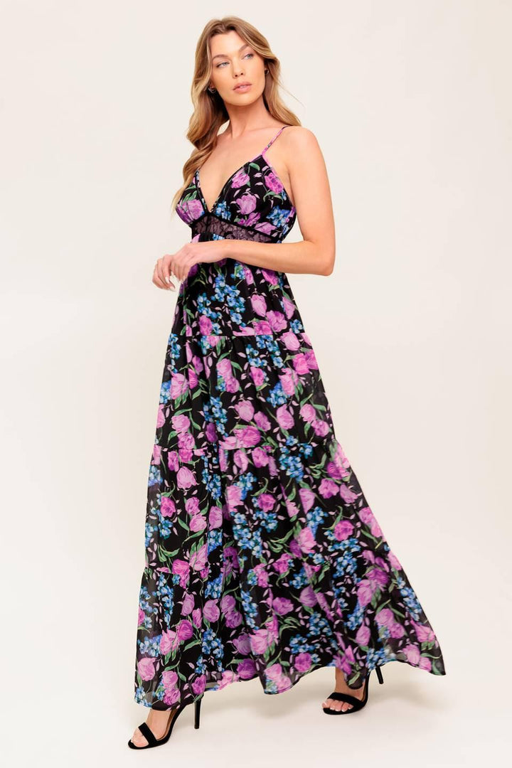 PURE SUNSHINE BLACK WOVEN MAXI DRESS