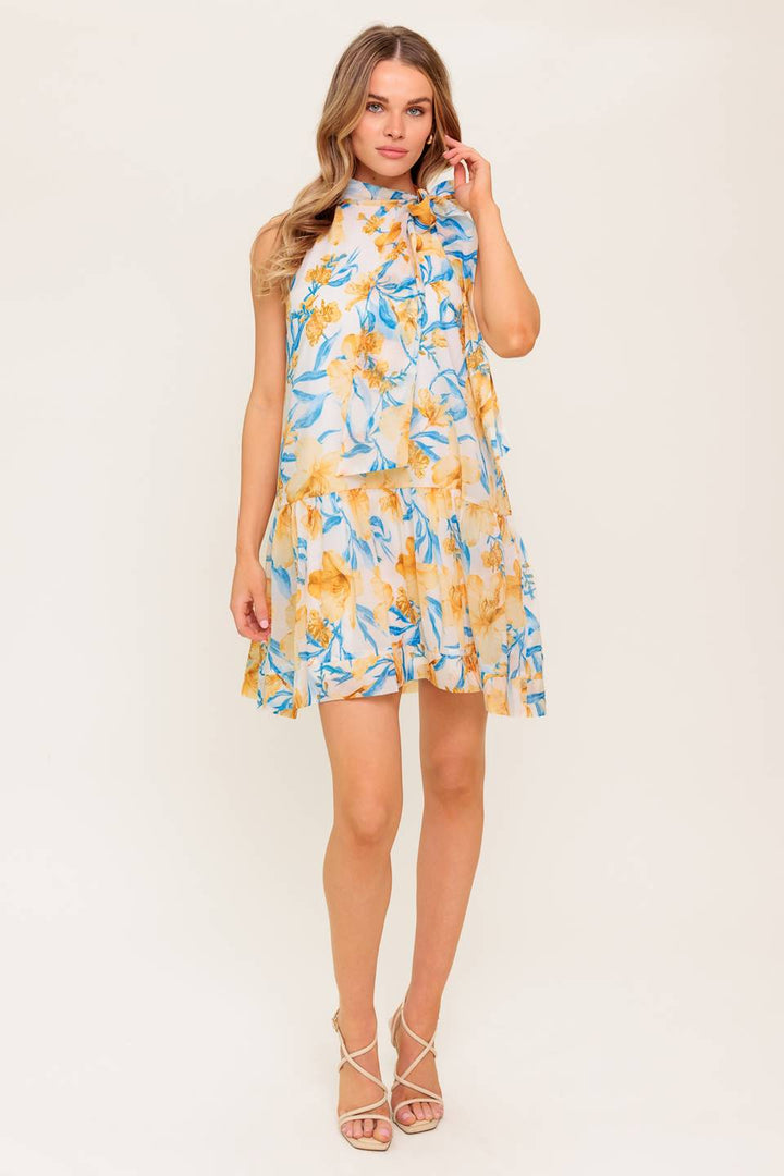 SUMMER SPELL IVORY WOVEN MINI DRESS