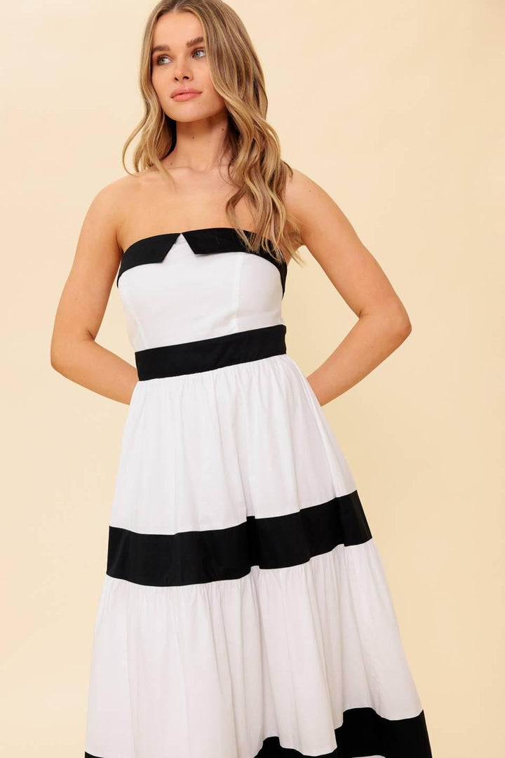 YOURS TO KEEP COLOR BLOKED MAXI DRESS