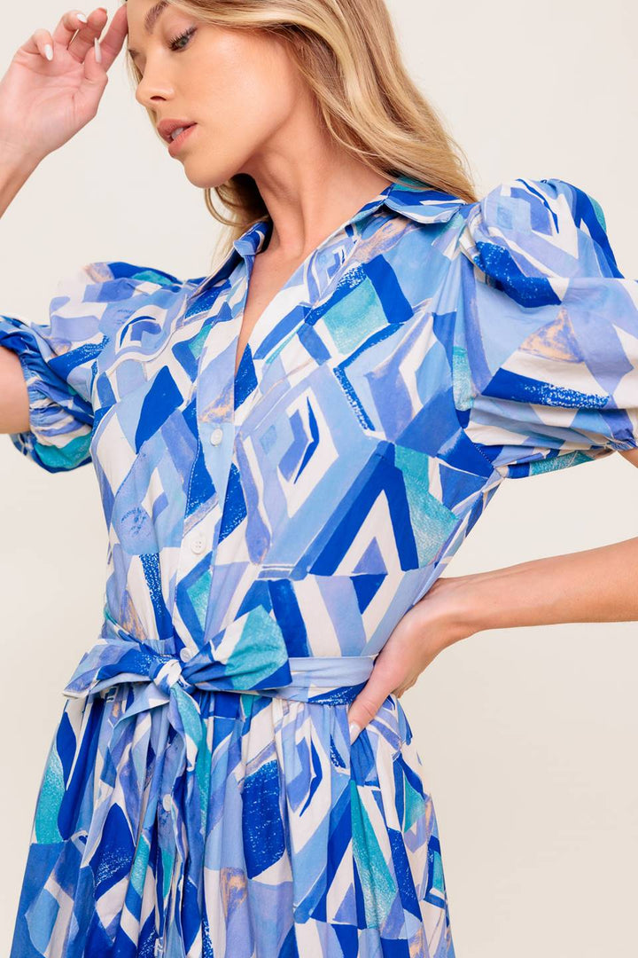 FAITHFUL WISH OYSTER WOVEN MDI DRESS