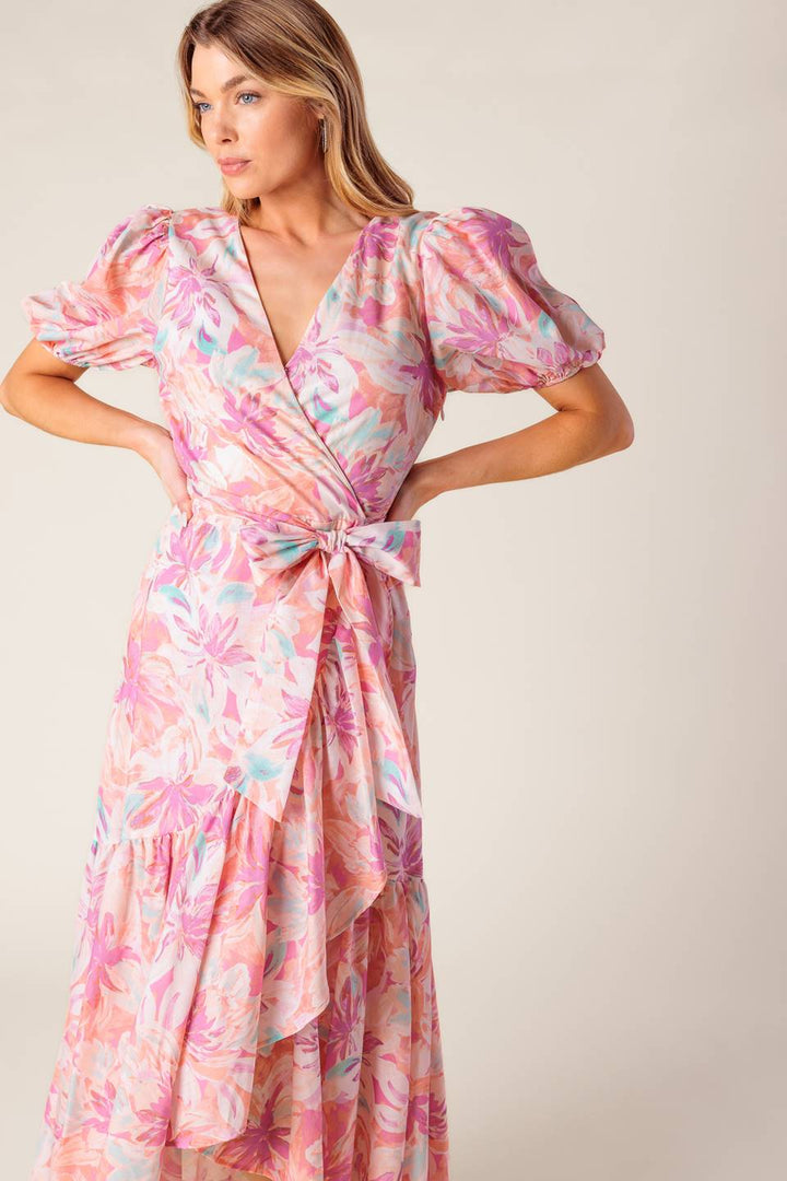 BLESS YOUR HEART CORAL WOVEN MINI DRESS