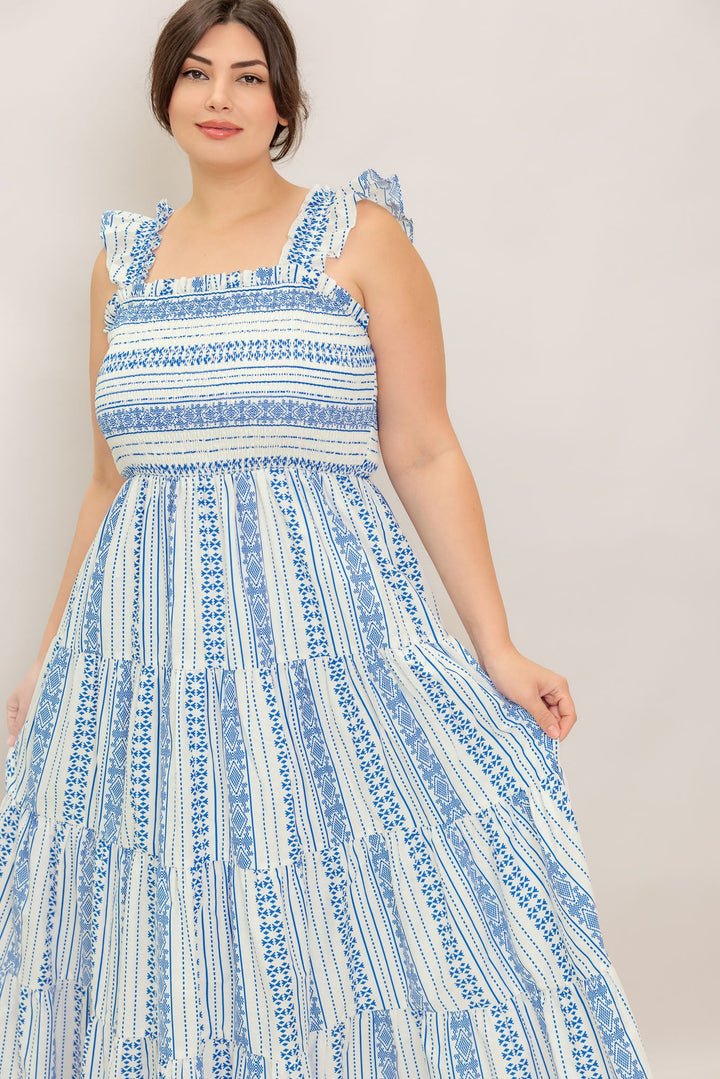 MIDSUMMER PETALS WOVEN MIDI DRESS