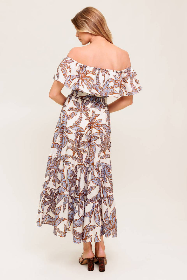 LILY GARDEN LAVENDER WOVEN MIDI DRESS