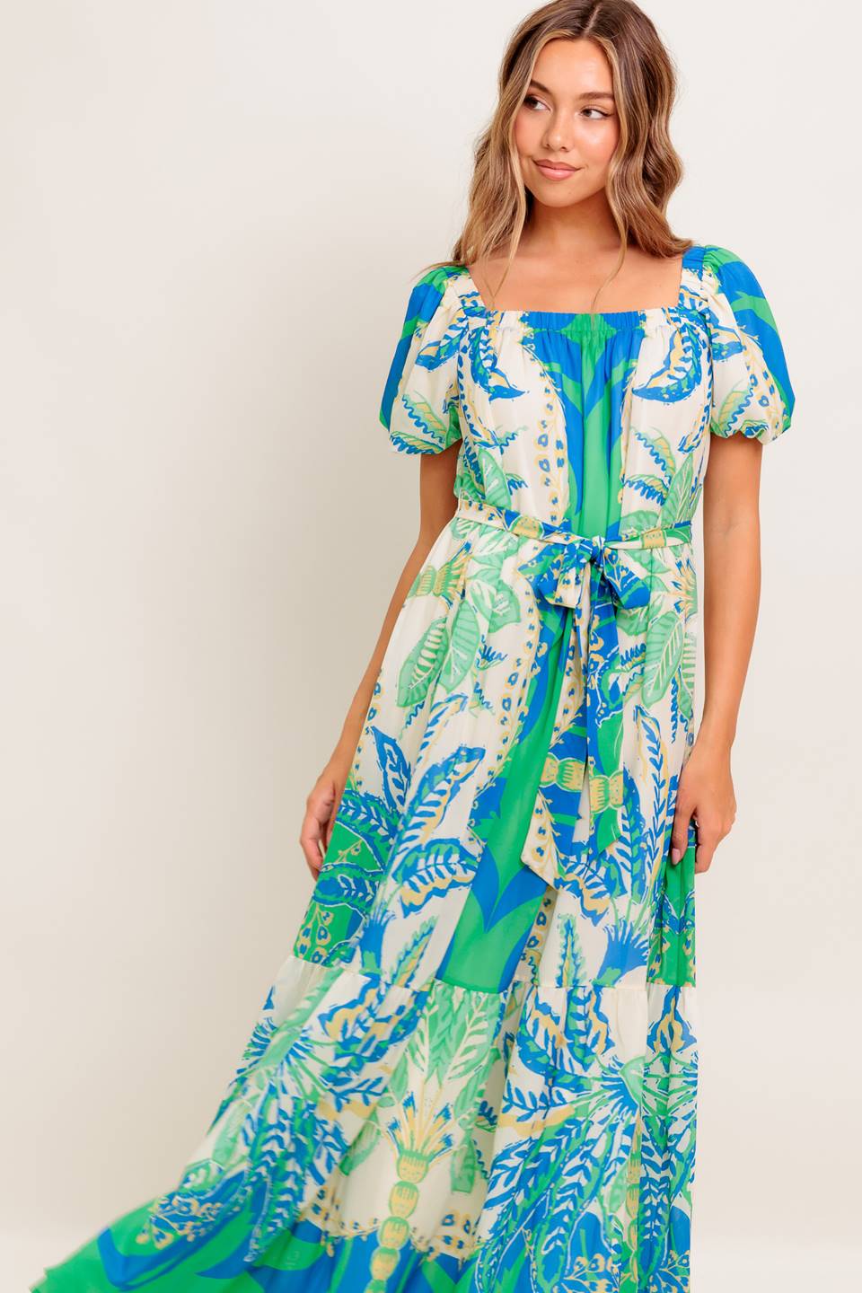 PALM SPRING NIGHTS WOVEN MAXI DRESS