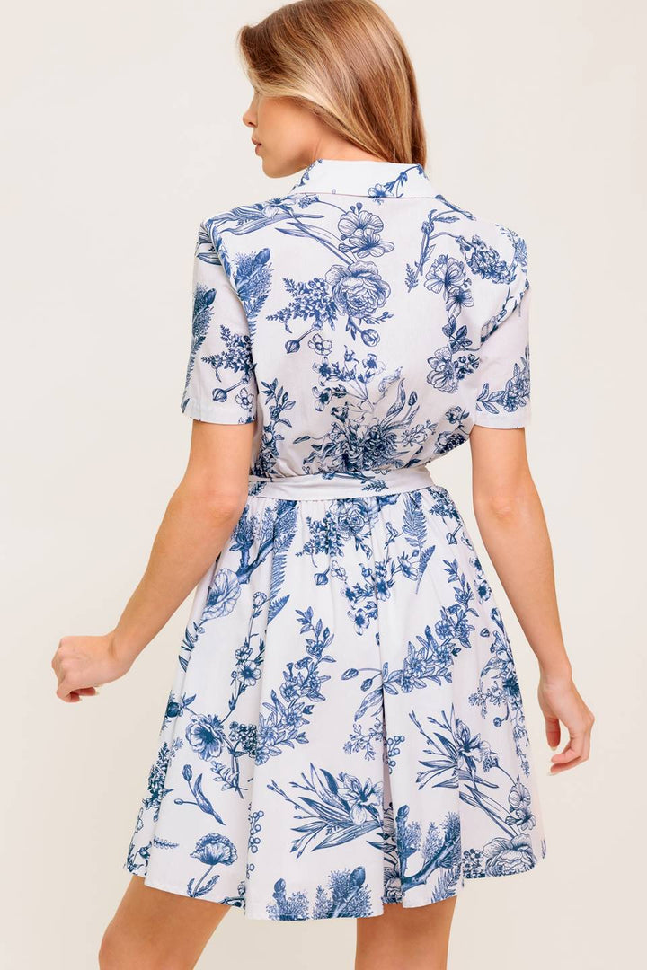 WILDFLOWER ROMANCE WOVEN MINI SHIRT DRESS