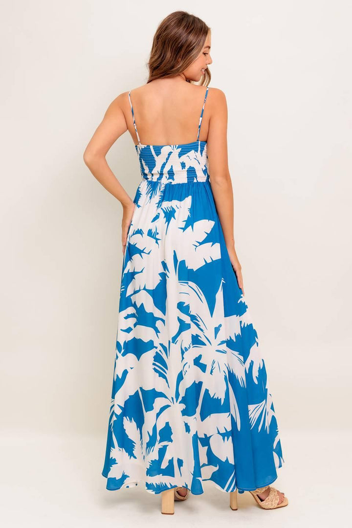 SLOW MORNINGS NAVY WOVEN MAXI DRESS
