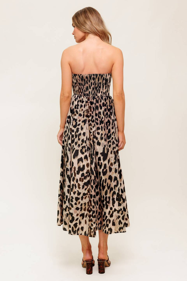 FLUTTER GLOW BALLET WOVEN MIDI DRESS