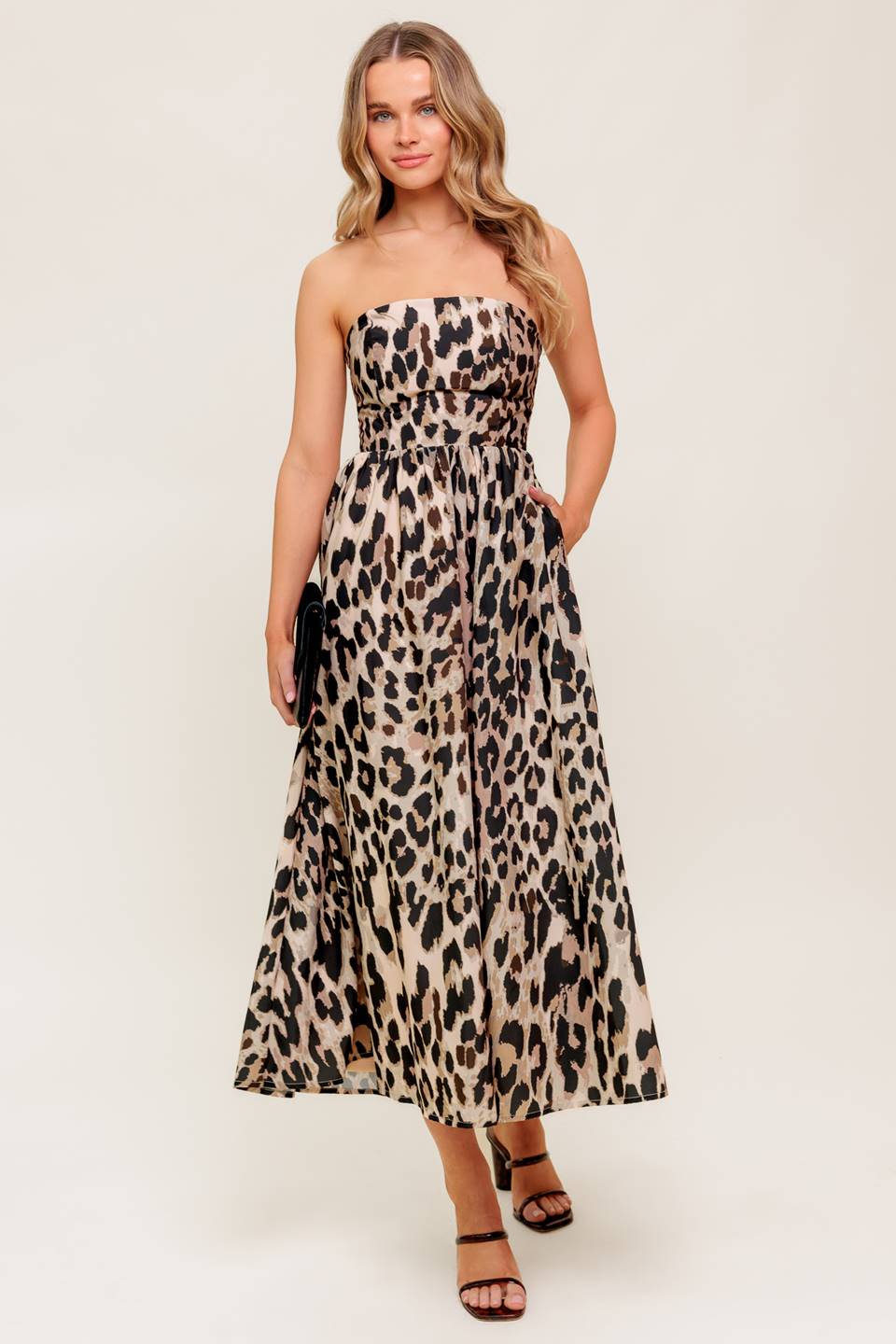 FLUTTER GLOW BALLET WOVEN MIDI DRESS