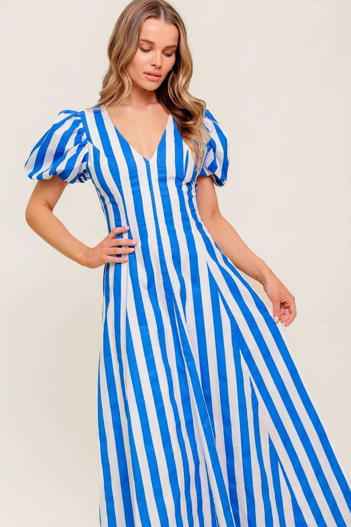 SERENITY TOUCH WOVEN MIDI DRESS