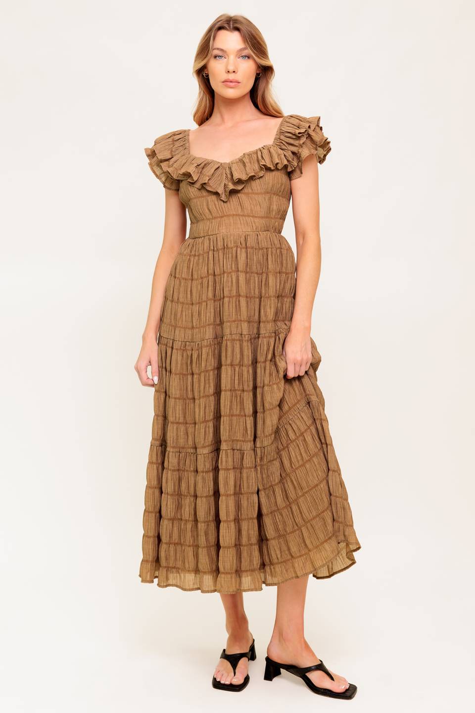 NATURAL BALANCE WOVEN MIDI DRESS