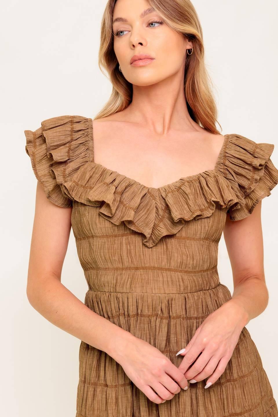 NATURAL BALANCE WOVEN MIDI DRESS