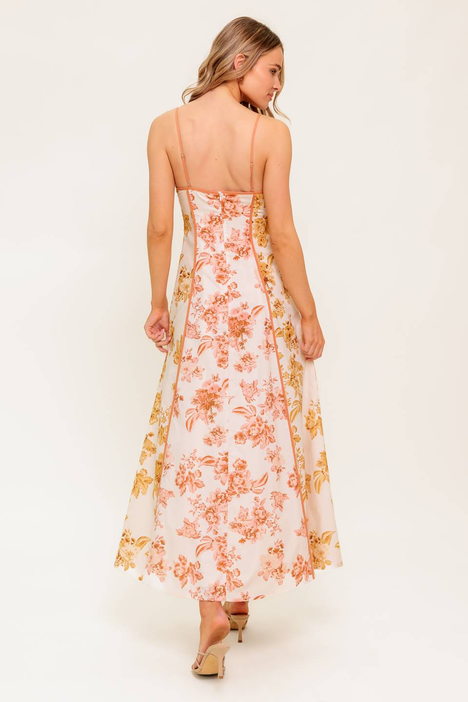 SANDSTONE PETAL WOVEN MIDI DRESS