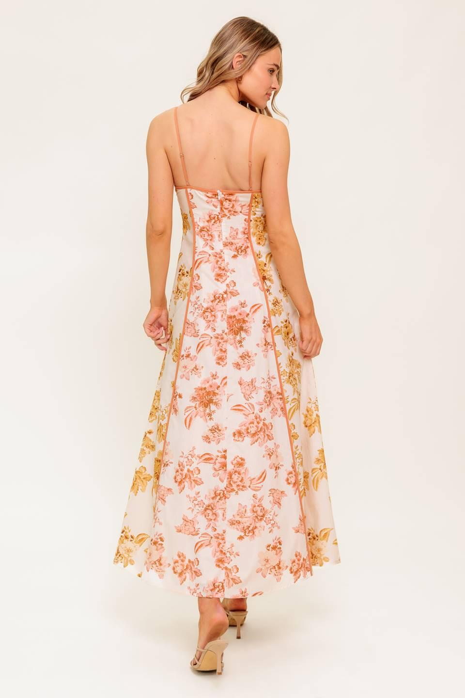 SANDSTONE PETAL WOVEN MIDI DRESS