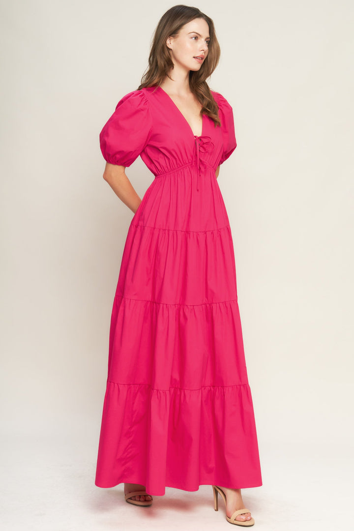 SUMMER GLOW FUCHSIA WOVEN MAXI DRESS