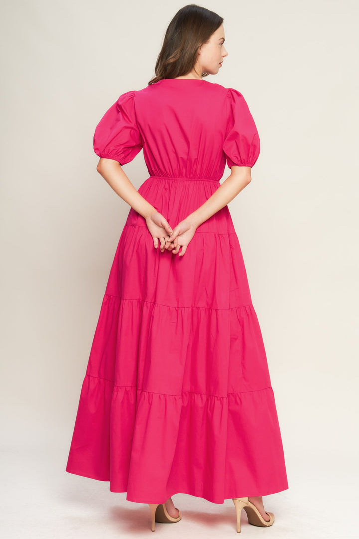 SUMMER GLOW FUCHSIA WOVEN MAXI DRESS