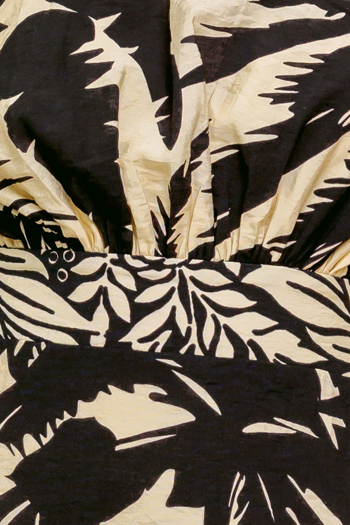 TROPIC SPIRAL WOVEN MINI DRESS